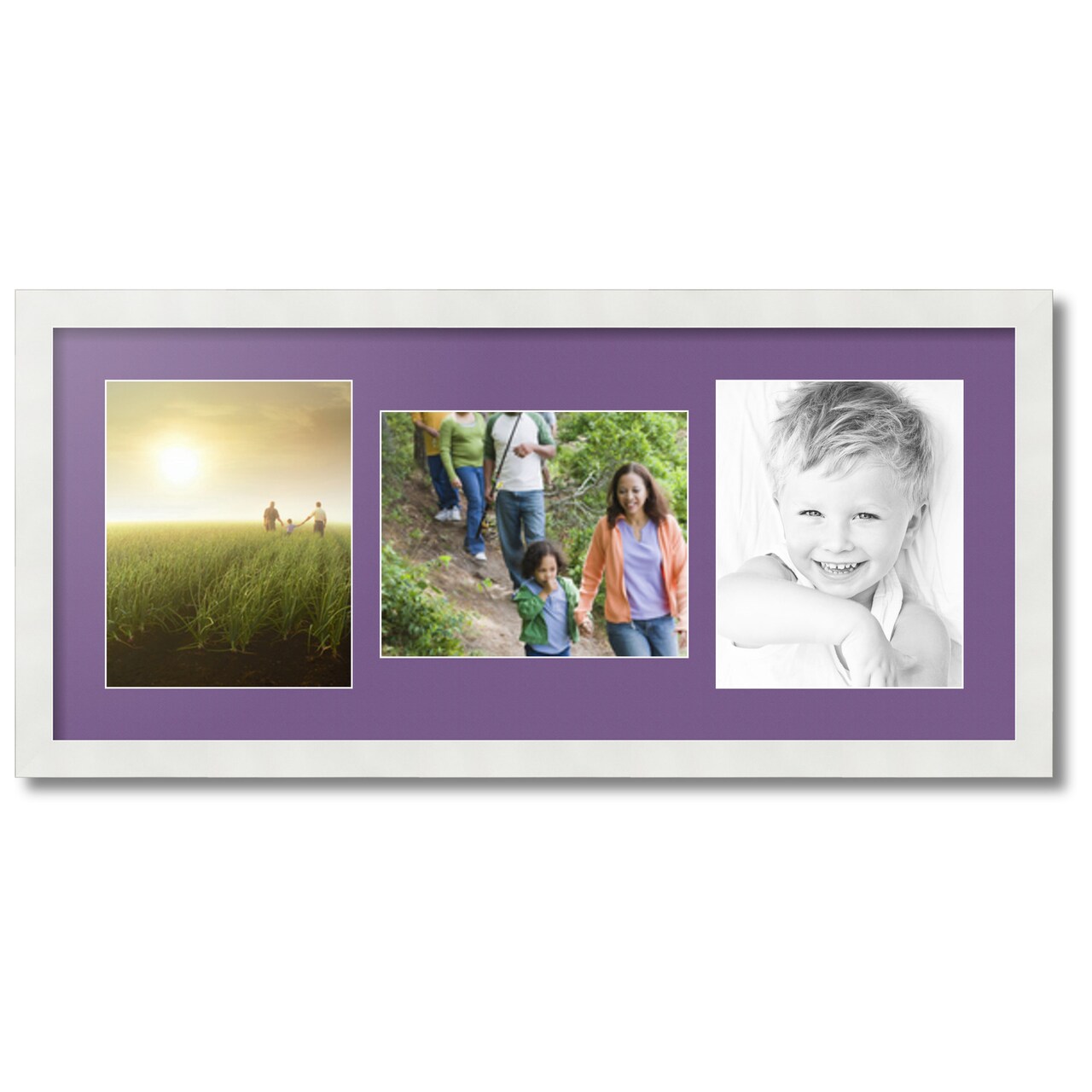 ArtToFrames Collage Photo Picture Frame with 3 - 8x10 inch Openings, Framed in White with Over 62 Mat Color Options and Plexi Glass (CSM-3966-117)